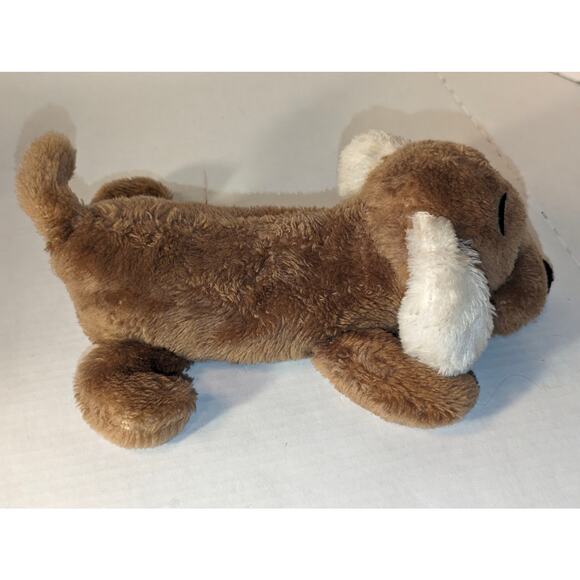 Vintage 1973 Dakin 12" Drooper Dog Plush Nutshell Stuffed Puppy Brown White Rare - Picture 3 of 9